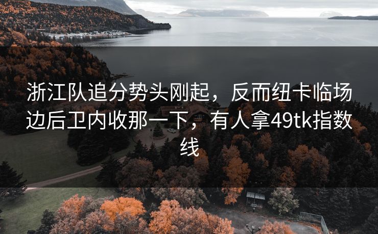 浙江队追分势头刚起，反而纽卡临场边后卫内收那一下，有人拿49tk指数线