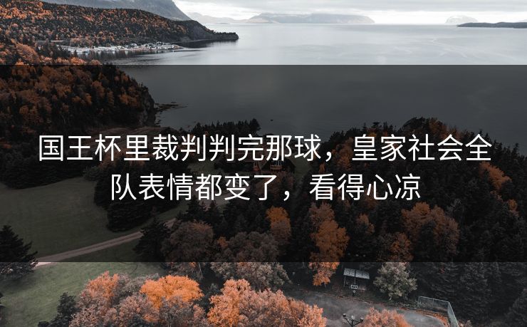 国王杯里裁判判完那球，皇家社会全队表情都变了，看得心凉