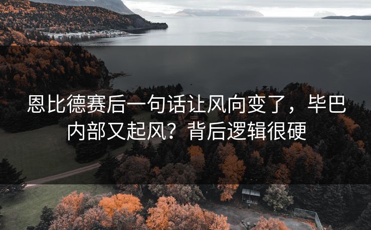 恩比德赛后一句话让风向变了,毕巴内部又起风?背后逻辑很硬 恩比德赛后一句话让风向变了,毕巴内部又起风?背后逻辑很硬